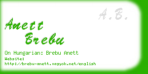 anett brebu business card